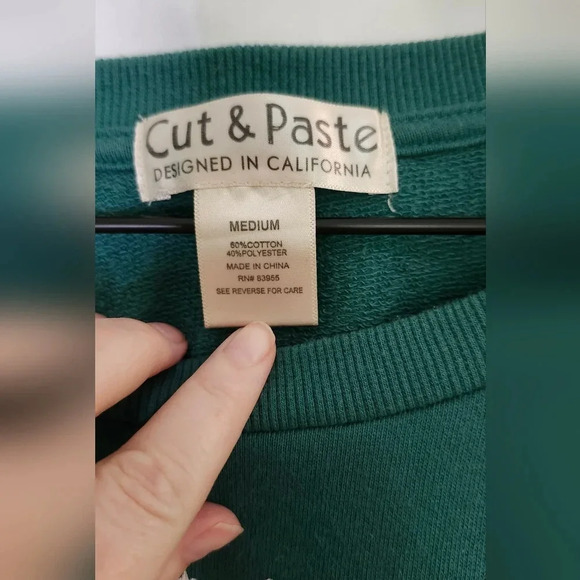 Cut & Paste Womens Cropped Twist Tops Lot of 2 Size M Green Butterfly Sunflowers - Picture 5 of 10